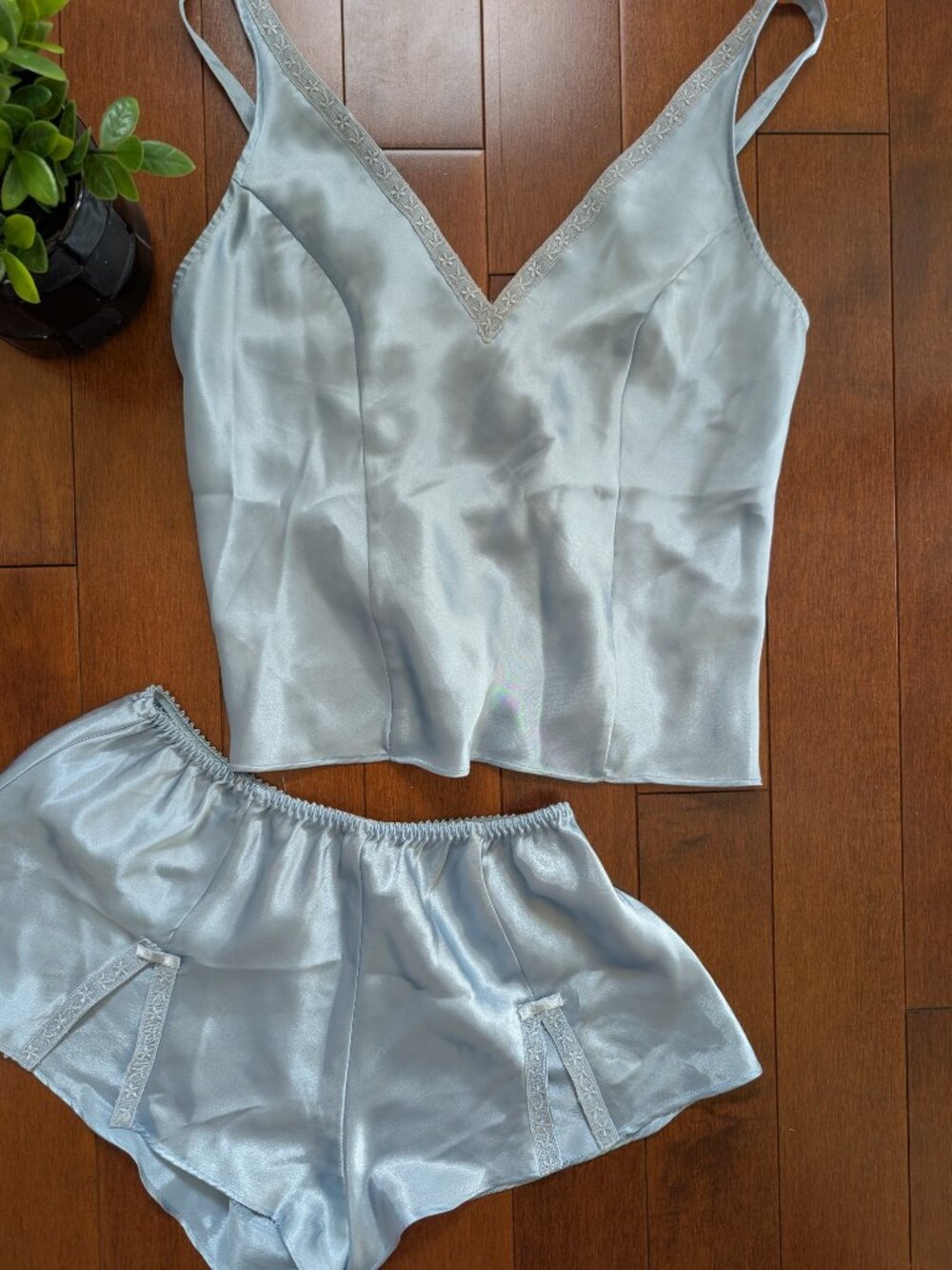 LA SENZA BABY BLUE VINTAGE Y2K SATIN PJ SET - Picture 2 of 3